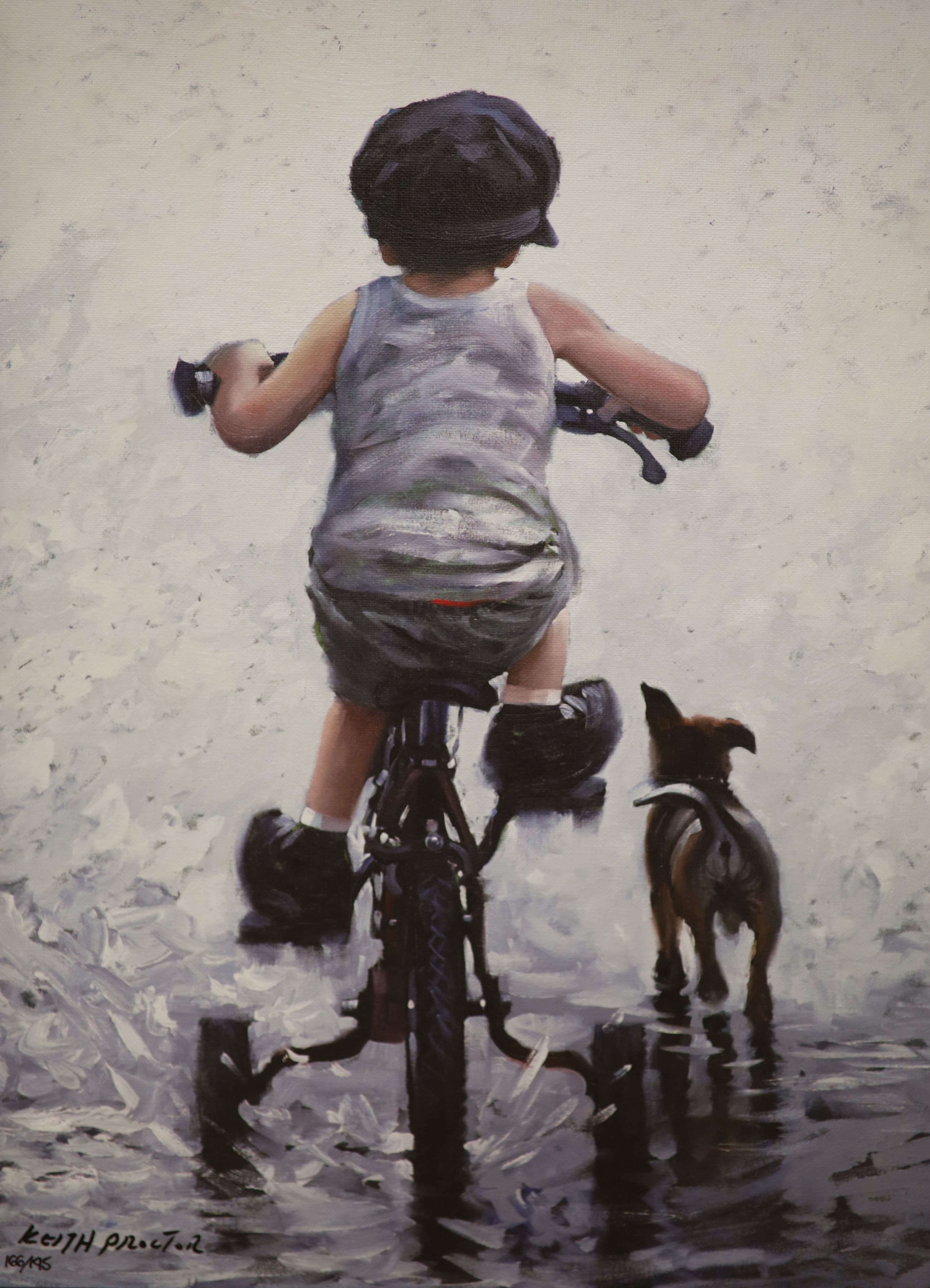 Keith Proctor (1961-), two embellished canvases on board, The Great Escape, 166/195 & Teddy Boy, 152/195, both with COA, 50 x 37cm